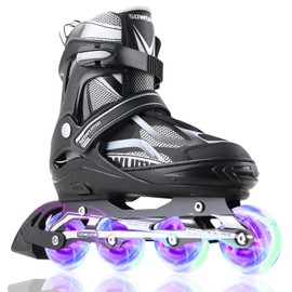 Sowume Adjustable Inline Skates for Girls and Boys, Roller Skates with All Light Up Wheels, Patines para Mujer for Kids and Adults, Men, Women