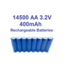 RELIGHTABLE 8-PCS 14500 LiFePO4 AA 3.2V 400mAh Rechargeable Batteries Solar