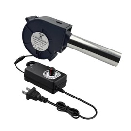 97 mm x 33 mm BBQ Air Mover Inflatable Small Blower Fireplace Fan, with Metal Duct, AC 100V-240V Variable Speed Centrifugal Fan, for Barbecue,Camping,Waste Oil Furnace, Outdoor Cooking,Wood Stove