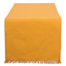 DII 14x72" Cotton Table Runner, Heavyweight Fringed Pumpkin Spice Orange - Perfect for Fall, Farmhouse Décor, Thanksgiving or Everyday Use