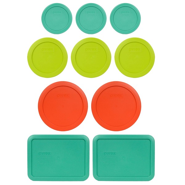 Pyrex (3) 7202-PC 1 Cup Green, (3) 7200-PC 2 Cup