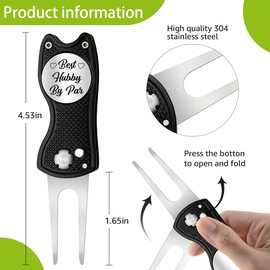 Pishavi Best Hubby by Par Funny Golf Divot Repair Tool, Dad Golf Ball Marker, Golf Accessories for Men, Golf Gifts for Dad Grandpa Husband, Retirement Gifts for Golf Lover Coworkers Boss