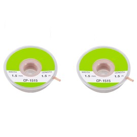 2Pcs Desoldering Suction Wire, 1.5mm Pure Copper Braid Wire with High Suction Power Low Residue, Removal Tool for Circuit Board Welding, Desoldering