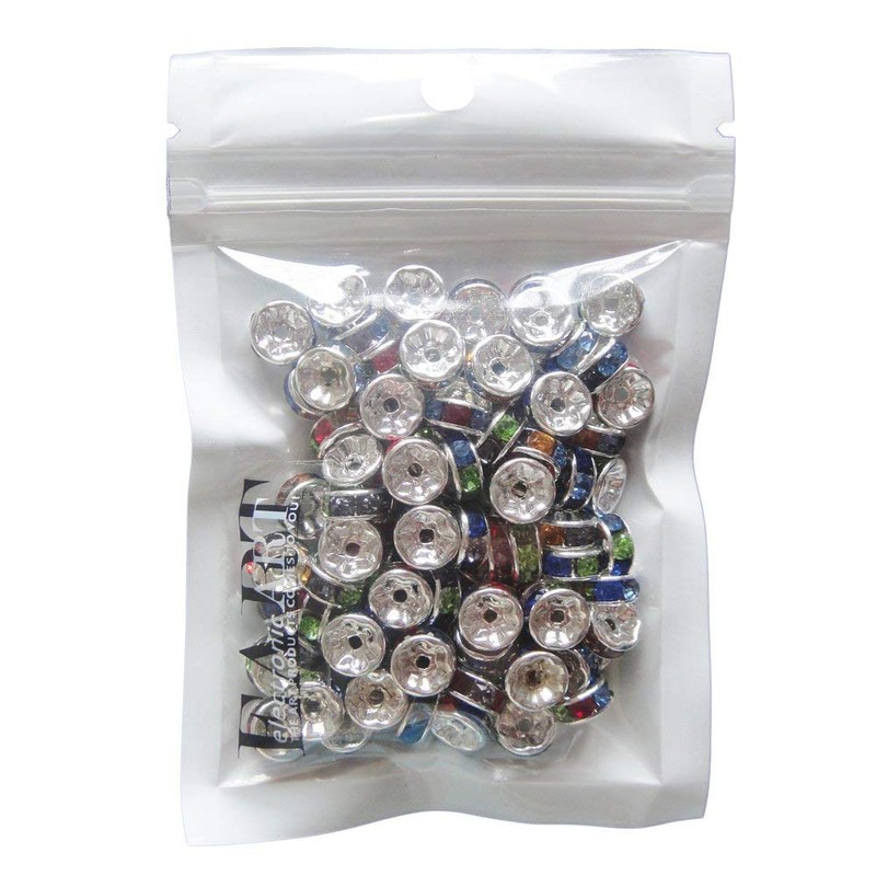 RUBYCA 100pcs Round Rondelle Spacer Charm Bead 4mm Silver Tone