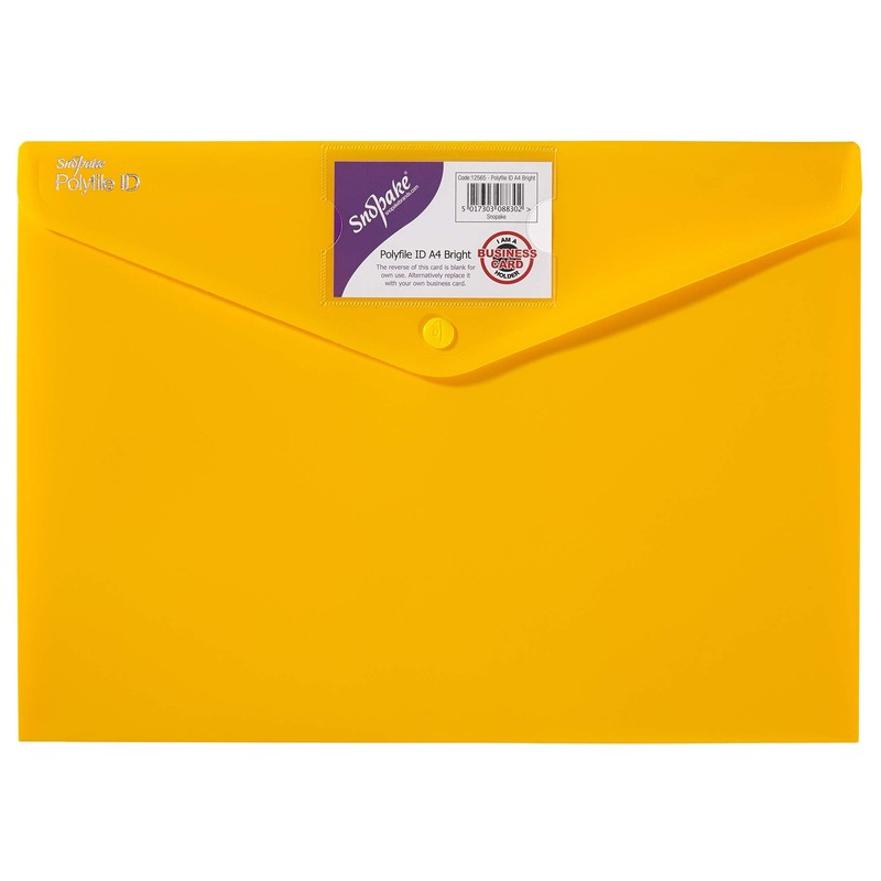 Snopake 12565 Polyfile ID A4 Popper Wallet File with Press