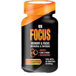 UB FOCUS - Mejora la memoria, cansancio mental, ayuda a estar mas atento - Fasco con 60 Tab de 500mg