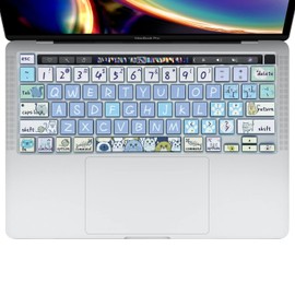 WSLUCKO Silicone Keyboard Cover Skin for 2020-2022 MacBook Pro 13"(Model:A2338/A2289/A2251) M2 M1 & 2019 2020 MacBook Pro 16 inch(Model: A2141) with Touch ID Keyboard Cover Protective Skin, Cute Cat