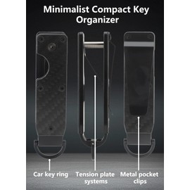 Gugxiom Metal Key Organiser, Compact Key Organiser, Mini Keyring for Men and Women, Secures 2 ~ 6 Keys, red