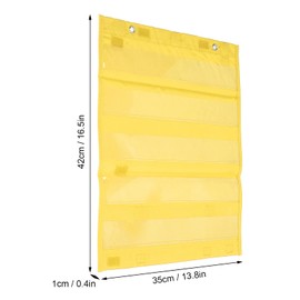 Keenso 1Pc Polyester PVC Magnetic Pocket Chart 5 Rows Transparent Pockets for Home School Activities Yellow DIY Science Education Toys b004dj1cfq