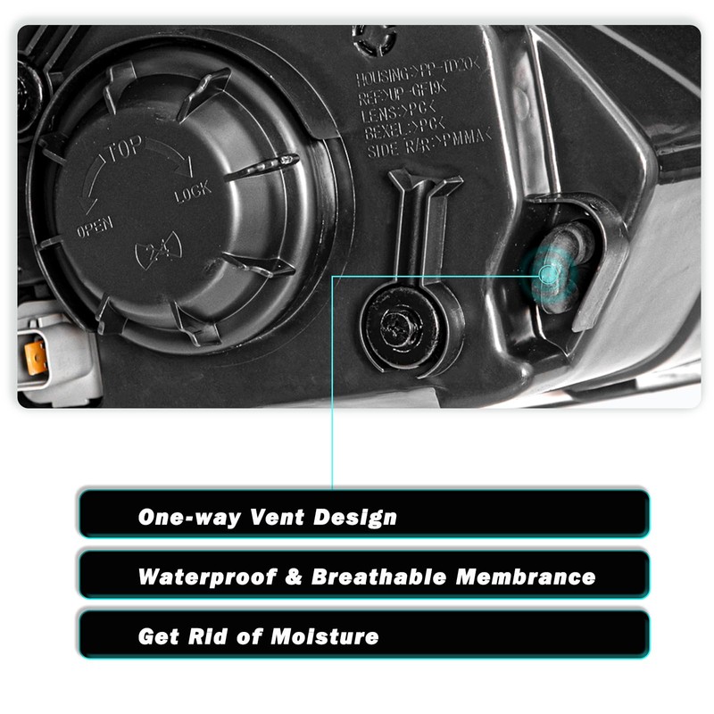 TUSDAR Headlight Assembly Replacement for 2007-2011 Hyundai Accent Driver and