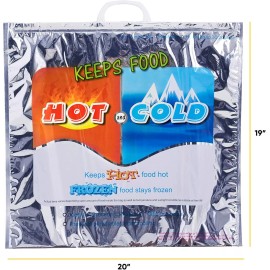 Superio Hot and Cold Insulated Bags, Thermal Lunch Bag (5, 16"x5.5"x19")