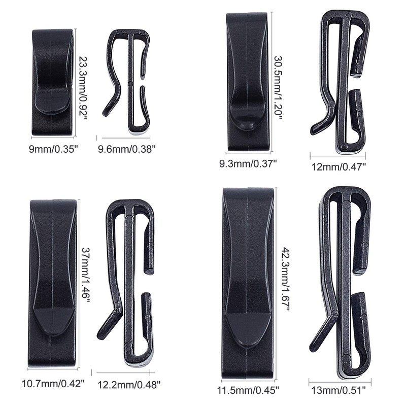 NBEADS 80 Stk. Gurtband-Endclip, 4 Size Adjust Keeper Schnalle Quick