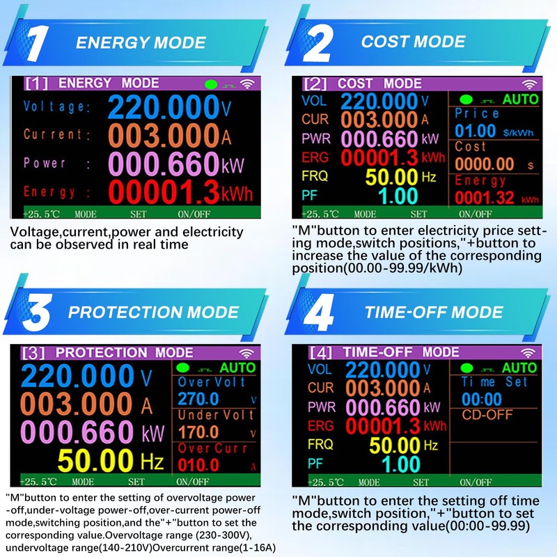 Jadeshay Electricity Meter for Socket, Energy Cost Meter, Power Meter