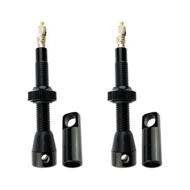 2 Pcs Bike Tubeless Air Valve Stem, Black 44mm - Dust Caps for Bikes - Presta Valve Caps for Tubeless MTB/Road/Gravel Bikes