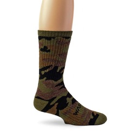 WARRIOR ALPACA SOCKS | Heavy-Duty Hunting Alpaca Wool Socks | Terry Lined | Unisex (Medium, Woodland Camo)