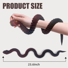 24 in 3D Printed Animals-Snake Viper,3D Printed Snake Toys 3D Printed Articulated Snake 3D Printed Animals Animal Model Ornaments Creative Funny Toy Festival Gift for Frends (Black)