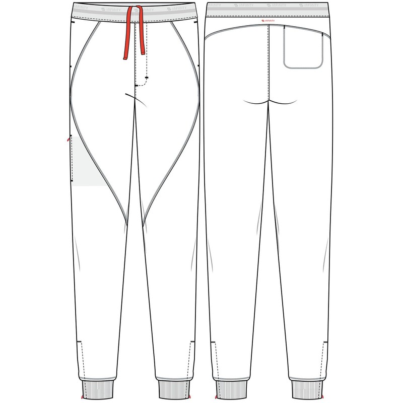 Cherokee Infinity Mens Scrub Jogger Pants, Pull-on with 4 Pockets