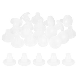 sourcing map Glass Top Table Bumpers with Stem, 30Pcs Rubber Grippers Anti Slip Pads for 7mm Hole, Furniture Pads Foot End Caps Covers Protectors for Chair, Cupboard (White)
