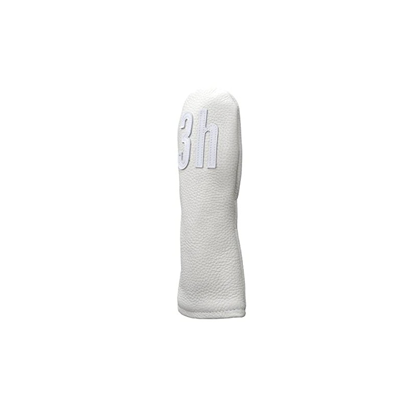 Leather Headcover Number HC1122 UT#3 White, white