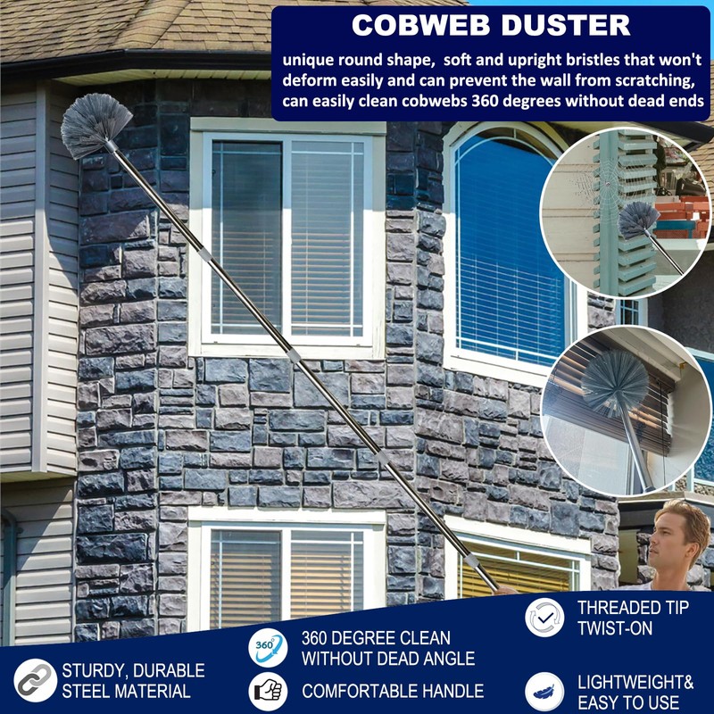 20 Ft+ High Reach Cobweb Dusting Kit with 3-14 Ft