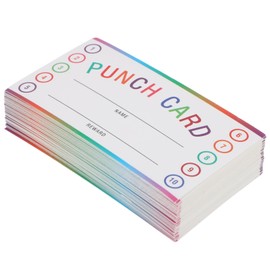 Operitacx 50 Sheets Student Rewards Card Rewards for Classroom Punch Cards Reward Cards for Classroom Birthday Certificates for Students Incentive Reward Card Hole Punch for Paper