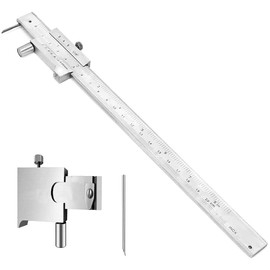 Vernier Caliper, Marking Caliper, 0-200mm Stainless Steel Pocket Caliper, Parallel Markings, Vernier Caliper Measuring Tool with Locking Screw