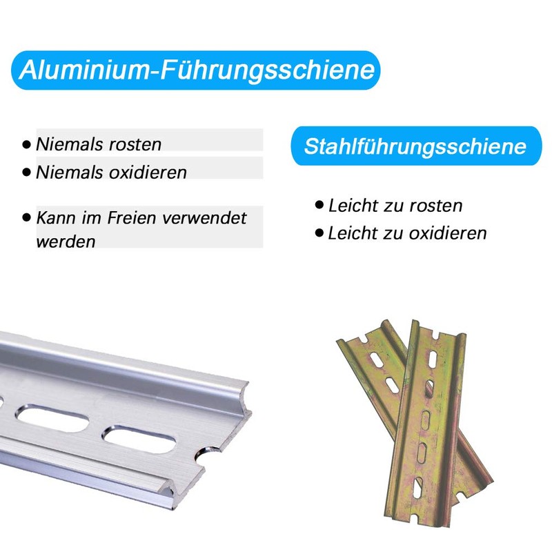 Taiss 3 Pcs DIN Rail Slotted Aluminum RoHS 35mm Wide,