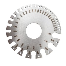 JENSWILL Round Dual Sided Metal Wire Guage Thickness Gauge, Stainless Steel Standard Wire Gauge Measurement Tool