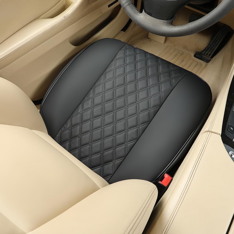 Black Panther Car Seat Cover PU Leather,Full Wrapping Edge,Protector for