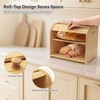 Thalomely Bread Box for Kitchen Countertop, Double Layer Bamboo Bread
