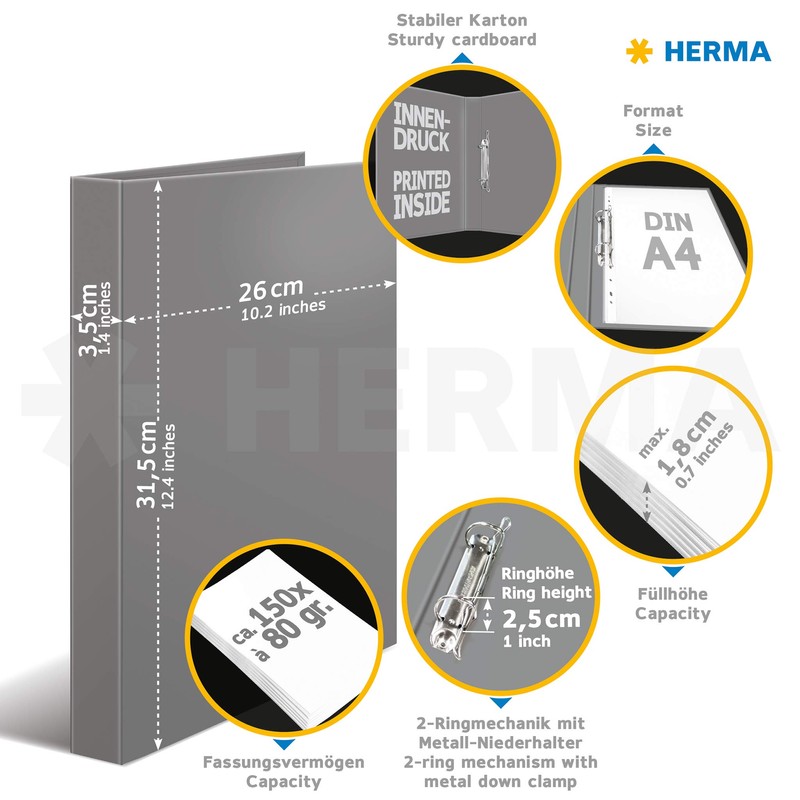 HERMA Ring Binder Animals with Forest Animals Motif, A4, 35