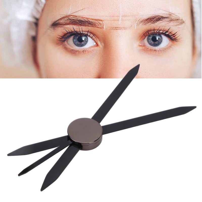 Eyebrow Stencil Ruler Black Stainless Steel Eyebrow Makeup Caliper Ruler