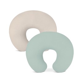 Nursing Pillow Covers 2 Pack, Muslin Nursing Cover for Breastfeeding Pillows, Comfortable for Baby Girls and Boys (Beige & Sage)