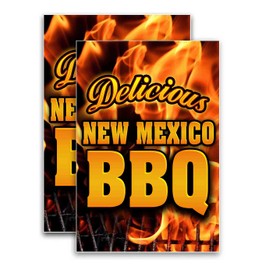 New Mexico BBQ (24" X 36") Vinyl Decal Only (Pack of 2) |Sign|Sticker|Poster