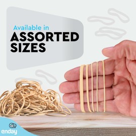 Rubber Bands Assorted Size, Beige Rubber Bands Bulk, Stretchable Elastic Bands, Assorted Rubber Bands for School, Home, or Office Supplies (56g/2 oz) – Enday
