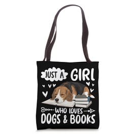 Just a Girl Who Loves Dogs Books Beagle Dog Tote Bag
