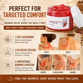 2 Pcs Warming Massage Gel for Body, Natural Herbal Body Massage Cream for Deep Tissue Massage to Relax Muscles, Non-Greasy Firming & Smoothing Skin Moisturizer for Daily Care, 1.76 Fl Oz