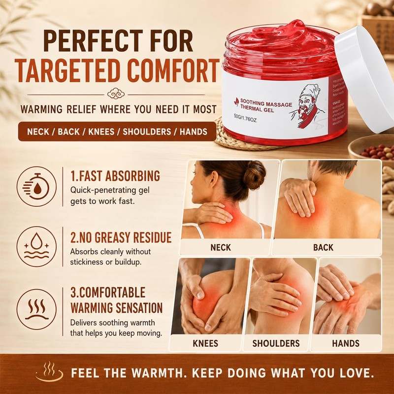 2 Pcs Warming Massage Gel for Body, Natural Herbal Body