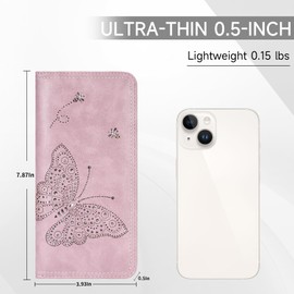 KITEVIUN Bifold Womens Wallet RFID Blocking Slim Wallets for Women with Zipper Butterfly Design Wallet Women