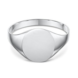 LANDA JEWEL Ladies Sterling Silver Oval Shape Medium Weight Polished Signet Ring 9x11mm (8)