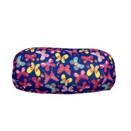 Bookishbunny Microbead Cylinder Bolster Roll Pillow 13" x 7" (ButterflyNavy)