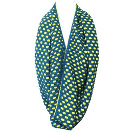 Wrapables Dottie Infinity Acrylic Knit Scarf Winter Circle Scarf, Teal/Yellow