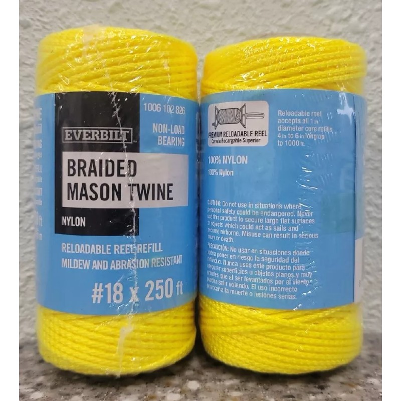 Everbilt (2 Pack) Everbilt Braided Nylon Mason Twine Yellow #18