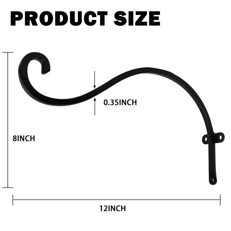 Hourleey 2 Pack Plant Hanger Outdoor, 12 Inch Heavy-Duty Hanging