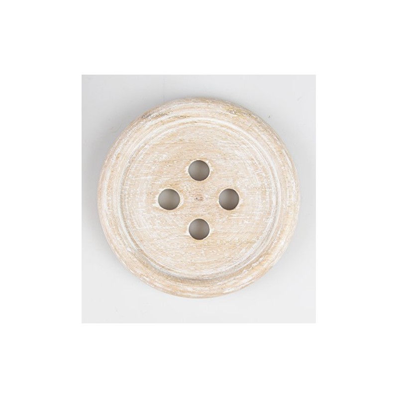 Sass & Belle Wooden Brown Button Coaster - Set of