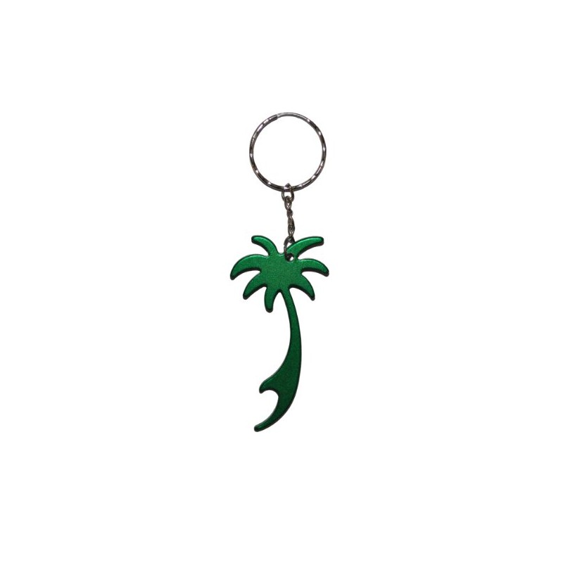 Komonee Palm Tree Green Keychain Bottle Opener Key Chain Metal