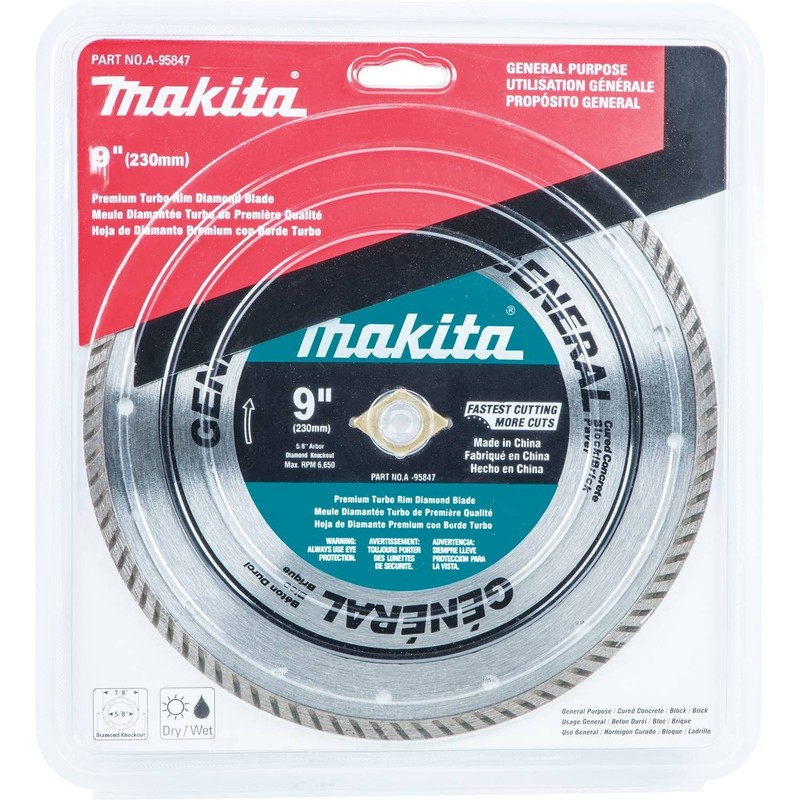 Makita A-95847 9" Diamond Blade, Turbo, General Purpose