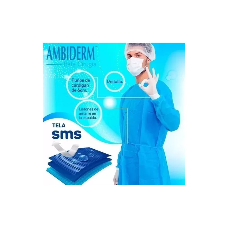Ambiderm Gorro Plisado Ambiderm Desechable Cofia Con 100pzas