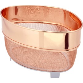 Little Wood Basket with Copper Triangular Corners, Deep Shape, L-1001, Made in Japan