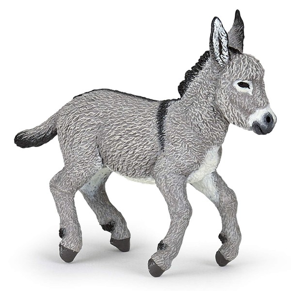 Papo -Hand-Painted - Figurine -Farmyard Friends -Provence donkey foal -51177 - Collectible - For Children - Suitable for Boys and Girls - From 3 years old , Gray